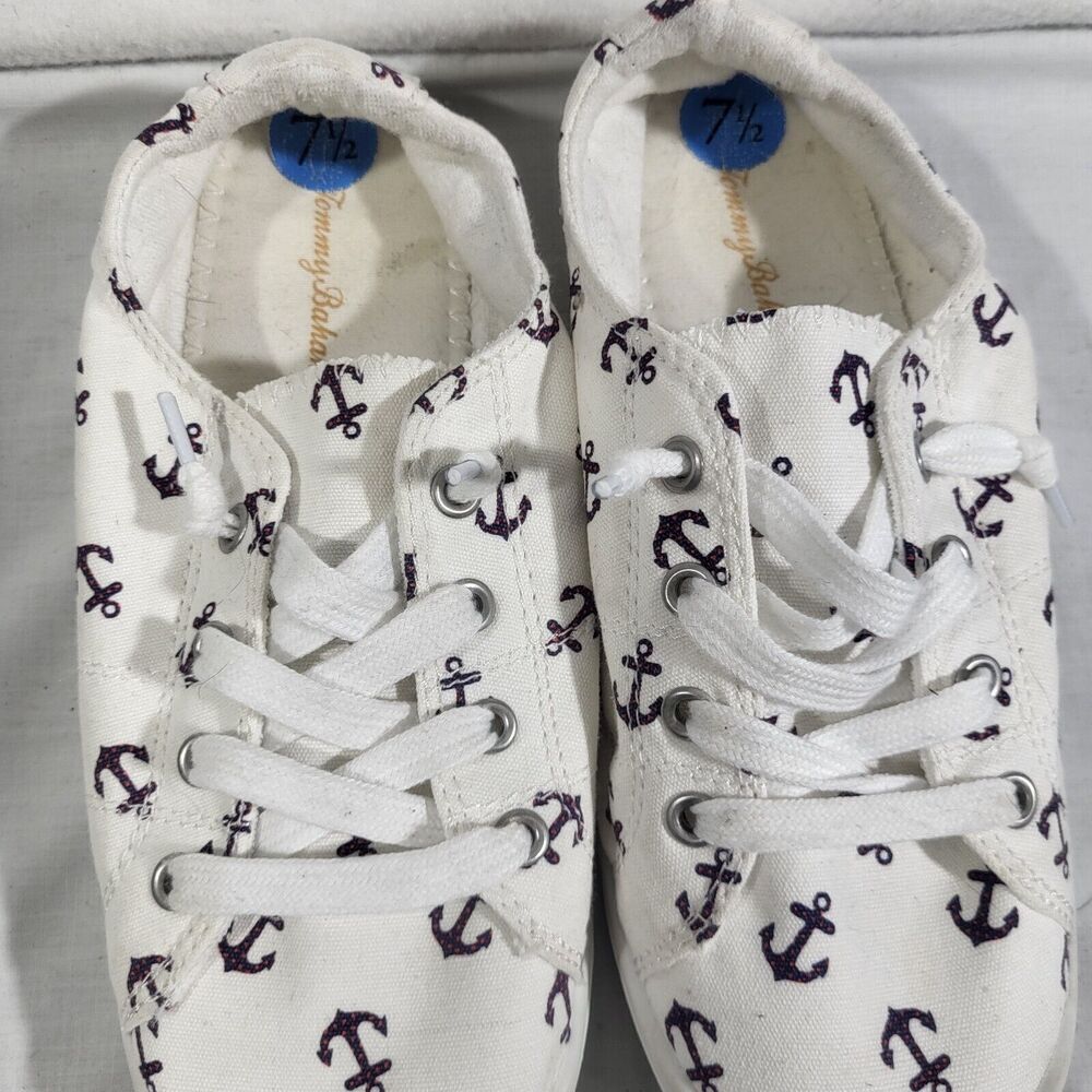 Womens Tommy Bahama 7.5 Lace Up Sneakers With Nautical Anchors